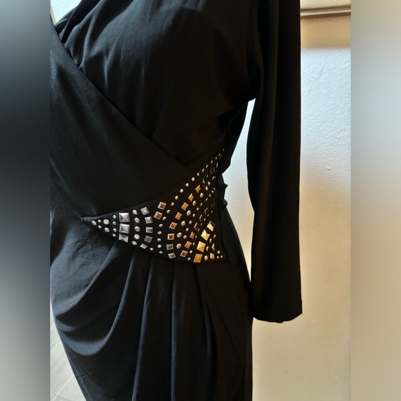 Metaphor Dresses | Methaphor Black Faux Wrap - Picture 2 of 11